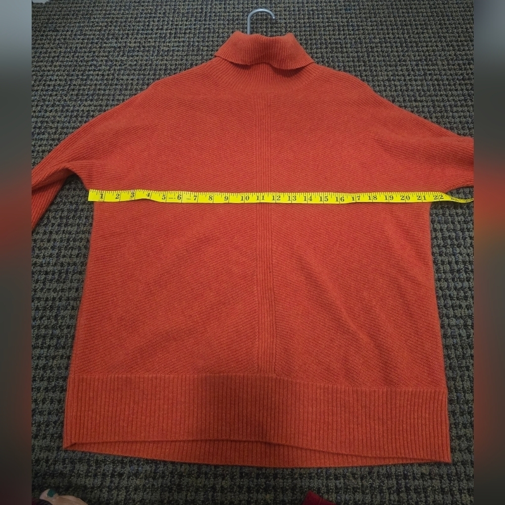 Women's Cozy Orange Turtleneck Sweater - Picture 6 of 9